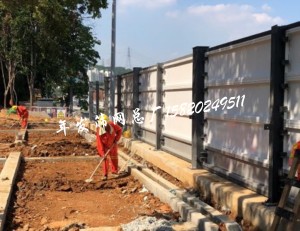 工地施工围挡 钢板支撑护栏网 波形护栏 车厢板围挡 (19)